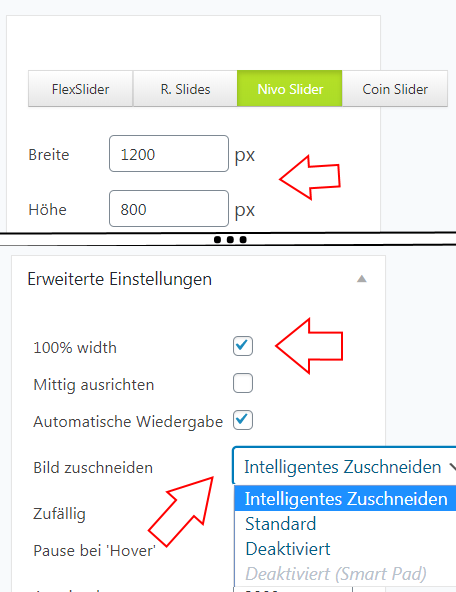 Screenshot der WordPress-Oberfläche