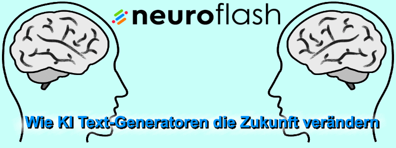 Selbst erstellte Grafik zum Artikel über KI Text-Generatoren mit dem Logo der Firma neuroflash GmbH